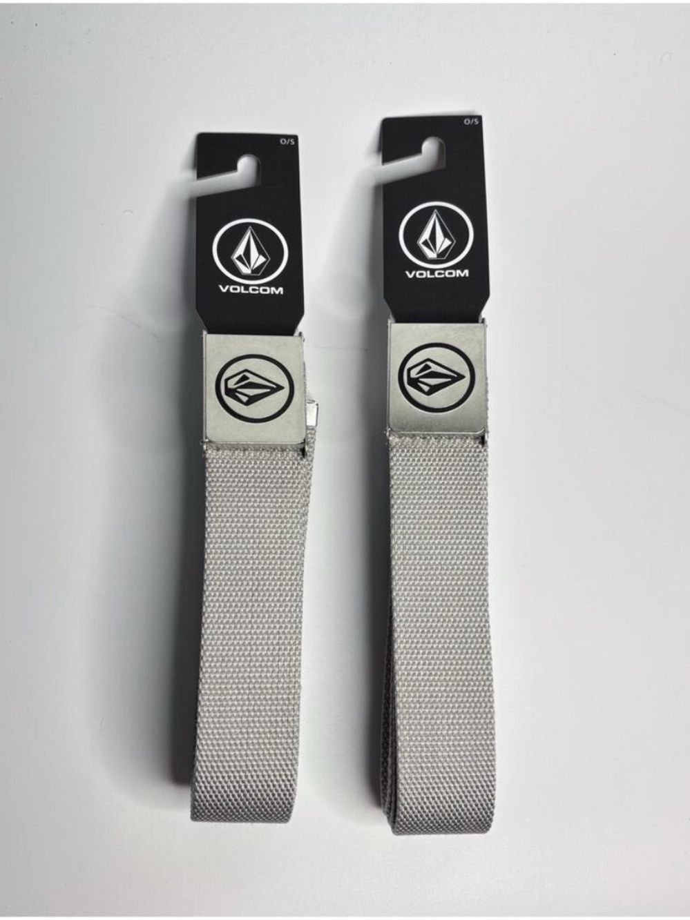 2 Volcom Circle Web Belts in Heather Grey